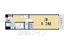 シェソワ東洞院 1Kの間取図画像