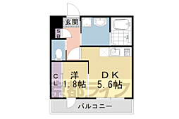 アクアプレイス京都聚楽第 1DKの間取図画像