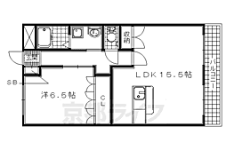 クレドール1番館 1LDKの間取図画像