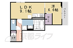 京都市伏見区景勝町マンション 1LDKの間取図画像