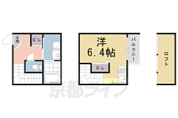 クレセント大亀谷 1Kの間取図画像