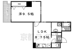 アクアレリスト今出川 1LDKの間取図画像