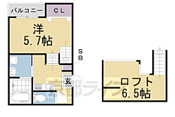 Maisondesereno 1Kの間取図画像