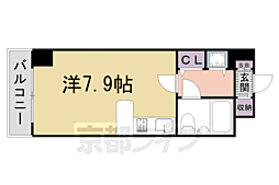 エイブル創久五条大宮 ワンルームの間取図画像