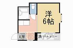 ヌヴェールハイツ 1Kの間取図画像