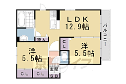シャーメゾンうぐいす台 2LDKの間取図画像