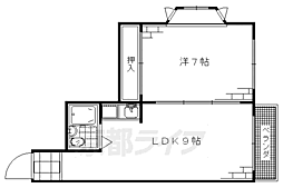 アークヒルズ桃山 1LDKの間取図画像