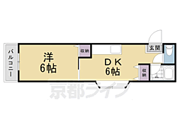カームハウス 1DKの間取図画像