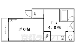 山本マンション 1DKの間取図画像