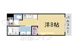 CREST TAPP京都丹波口II 1Kの間取図画像