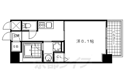 ジョイシティ二条城前 1Kの間取図画像