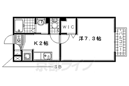 シュエット 1Kの間取図画像
