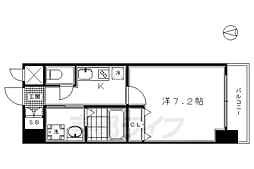 レジデンス京都ミッドシティ 1Kの間取図画像