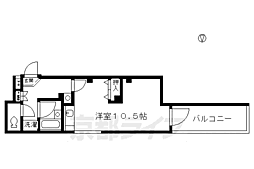 パインフィールド御池 ワンルームの間取図画像