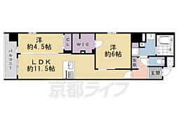 デュオフラッツ京都四条 2LDKの間取図画像