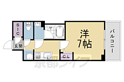 ベラジオ雅び京都七条ウエストII 1Kの間取図画像