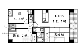ライオンズマンション宇治大久保 3LDKの間取図画像