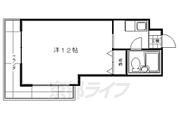 フォレスト深草 1Kの間取図画像
