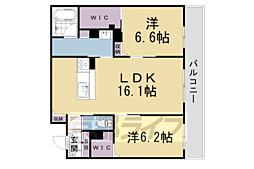シャーメゾン・ラ・グランシェール 2LDKの間取図画像