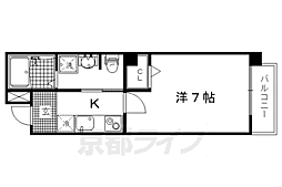 メサヴェルデ今出川 1Kの間取図画像