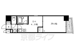 エスリード河原町第3 1DKの間取図画像