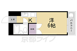 ピエスあさのA棟 1Kの間取図画像