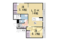 丸正・シャーメゾン京町 2LDKの間取図画像