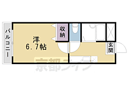 カームハウス 1Kの間取図画像