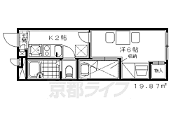 レオパレスシュン 1Kの間取図画像