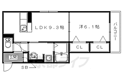 アイル宇治大久保 1LDKの間取図画像