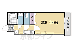 京都市右京区西院東今田町マンション 1Kの間取図画像
