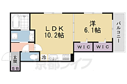 GRAAM深草 South 1LDKの間取図画像