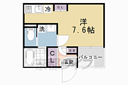 ハーモニーテラス京都伏見 ワンルームの間取図画像