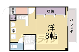 アルテハイム五条 1Kの間取図画像