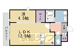 attrice円町(アトリーチェ円町) 1LDKの間取図画像