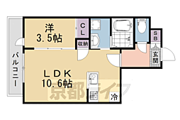 attrice円町(アトリーチェ円町) 1LDKの間取図画像