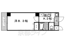 グロリアス京都 1Kの間取図画像