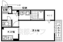 セジュール若宮 1Kの間取図画像