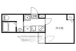 フラッティ下立売 1Kの間取図画像