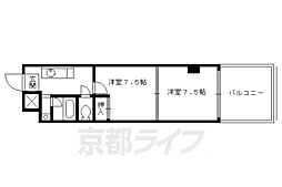 ラフィーネ御池 2Kの間取図画像
