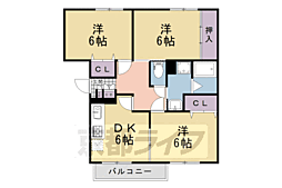 ヒルサイド幸水弐番館 3DKの間取図画像