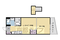 宇治市莵道門前アパート 1DKの間取図画像