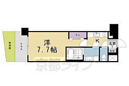 京都市伏見区竹田向代町川町マンション 1Kの間取図画像