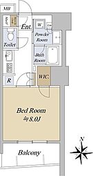 オープンレジデンシア栄サザンスクエア 12階1Kの間取り