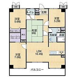 アパガーデンパレスなかしん 4LDKの間取図画像