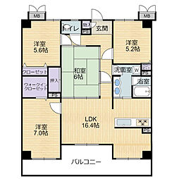 アパガーデンパレスなかしん 4LDKの間取図画像
