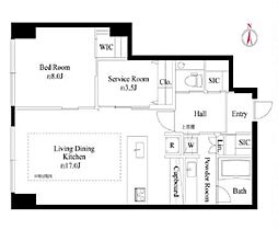 東京メトロ南北線 飯田橋駅 徒歩5分の賃貸マンション 12階1SLDKの間取り
