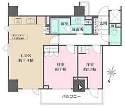 東京メトロ有楽町線 麹町駅 徒歩4分の賃貸マンション 2階2LDKの間取り