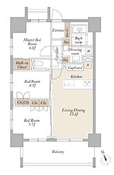 東京メトロ丸ノ内線 新宿御苑前駅 徒歩6分の賃貸マンション 10階3LDKの間取り