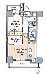 東京メトロ丸ノ内線 本郷三丁目駅 徒歩6分の賃貸マンション 7階2LDKの間取り